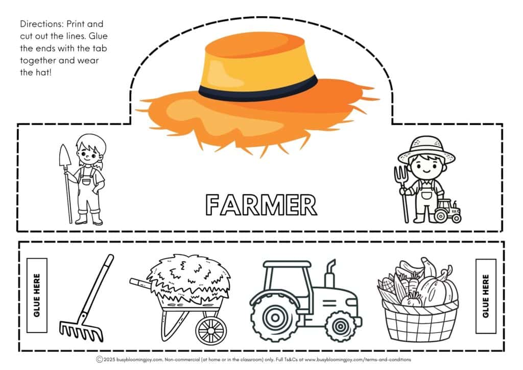 farmer hat free printable