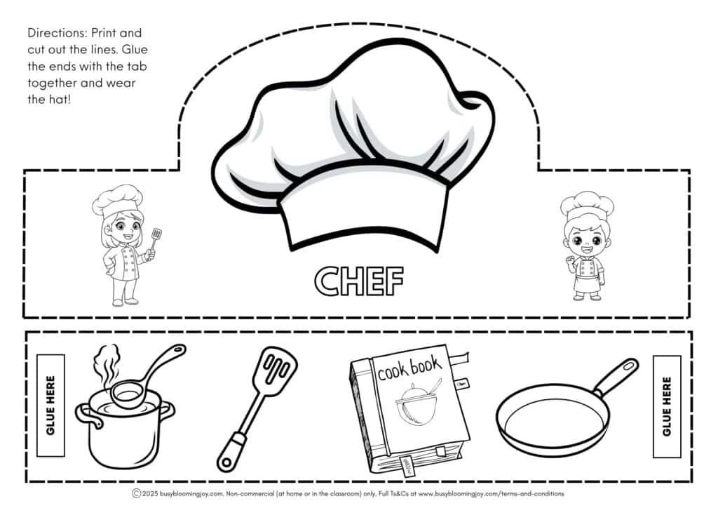 chefs hat printable craft