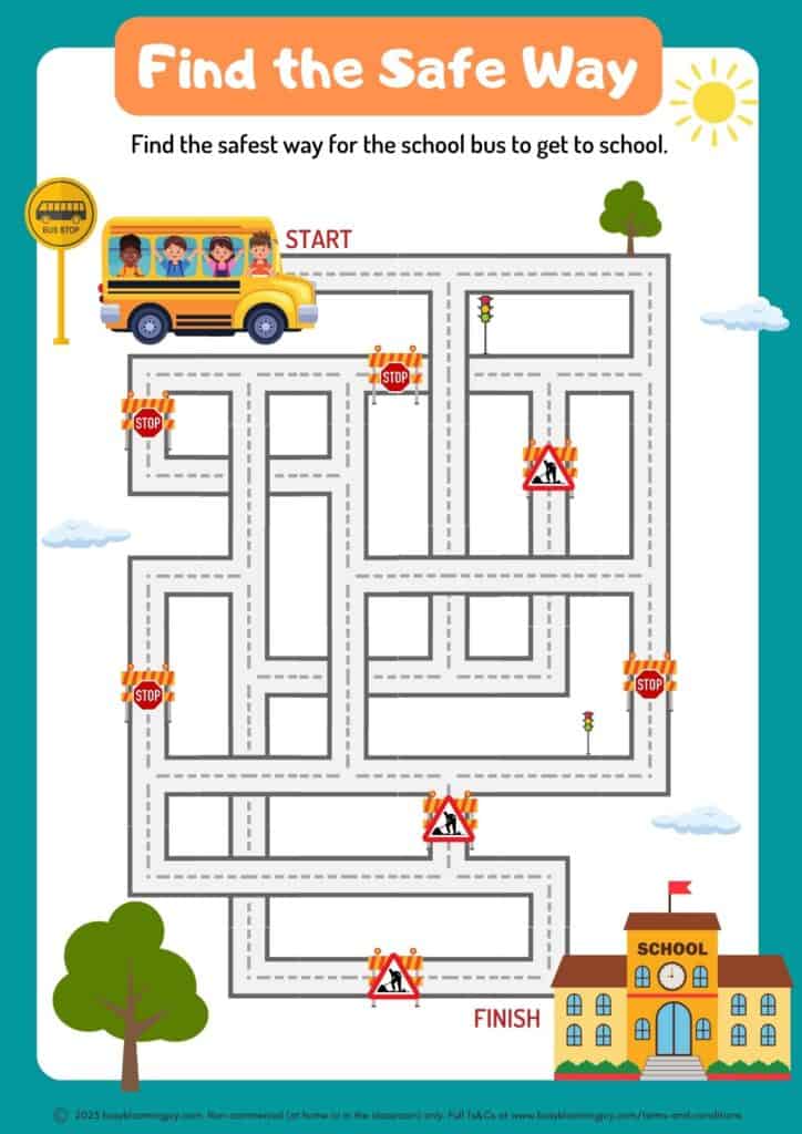 School bus maze activity