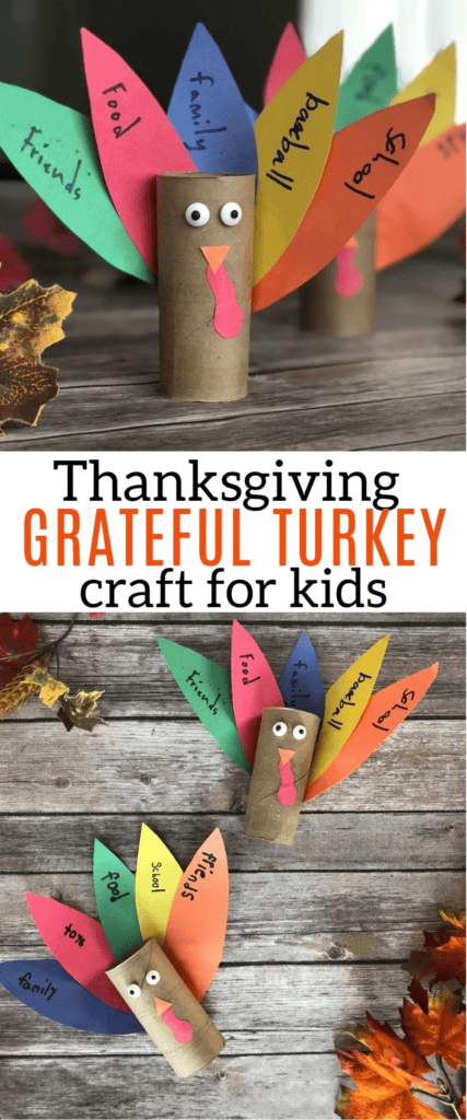 toilet paper roll turkey thankful craft for thanksgiving