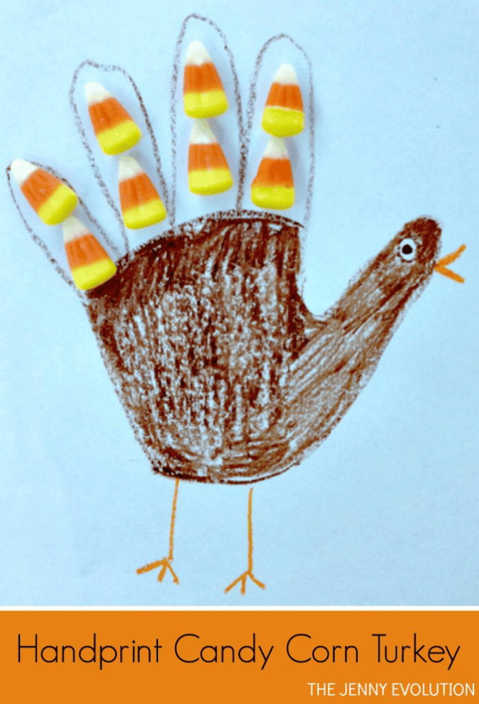 candy corn handprint turkey craft toddlers thanksgiving