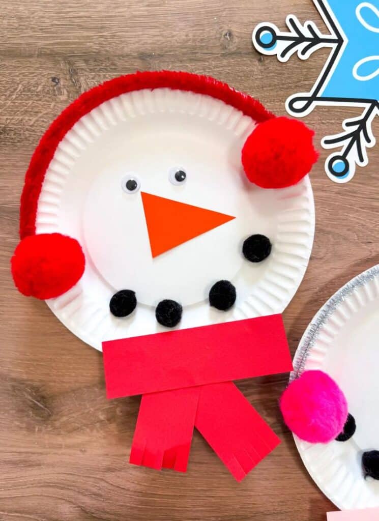 Paper Plate Snowman Craft