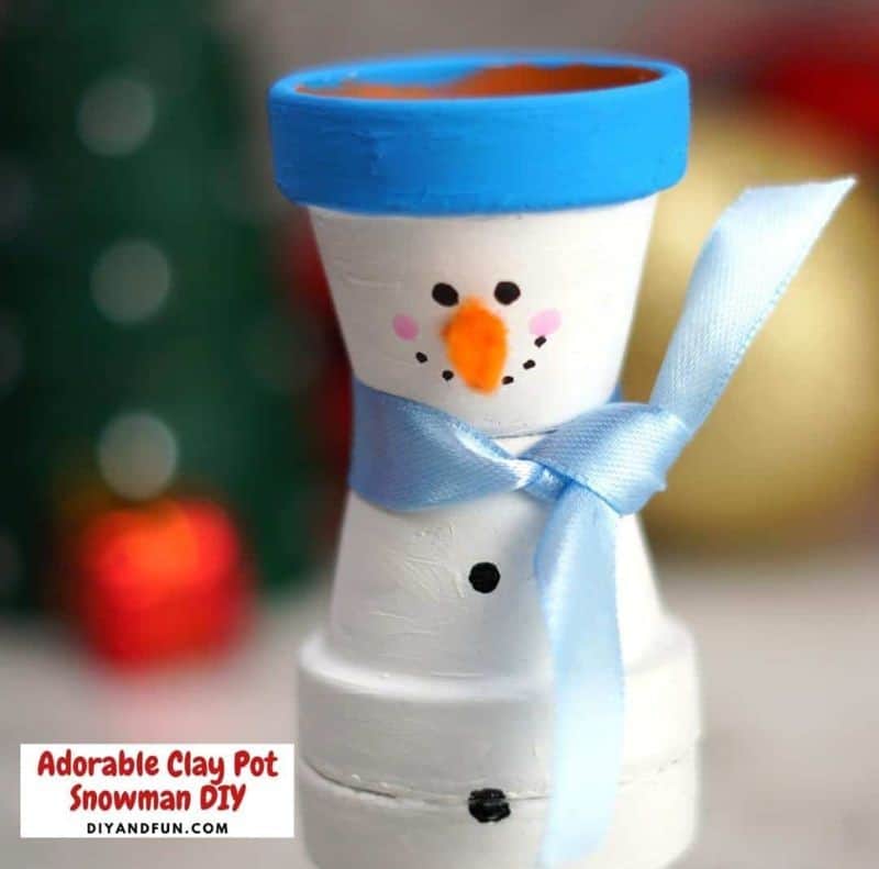 Clay Pot Snowman Treat Holder