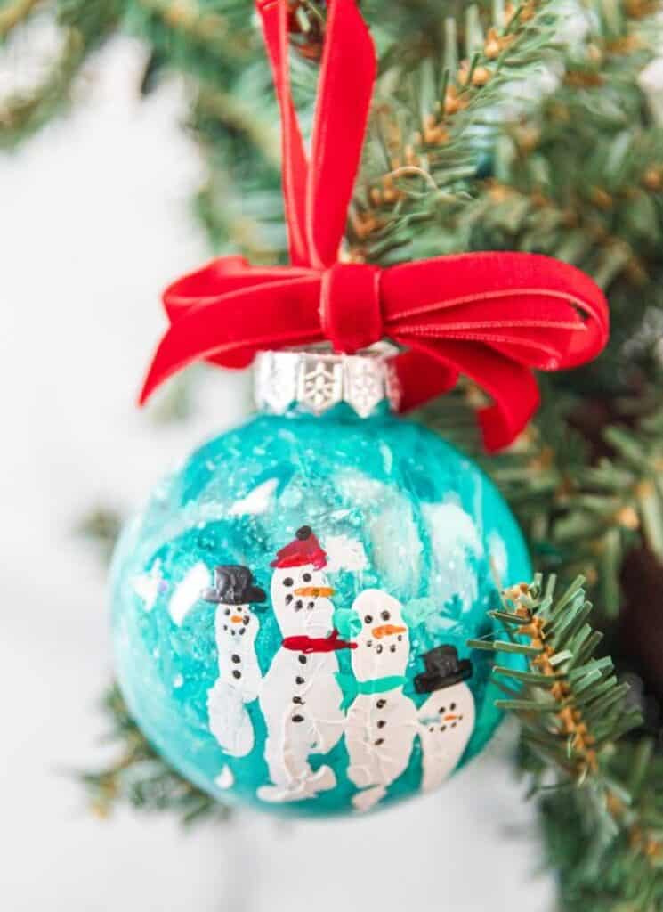 Snowman Handprint Keepsake Ornament
