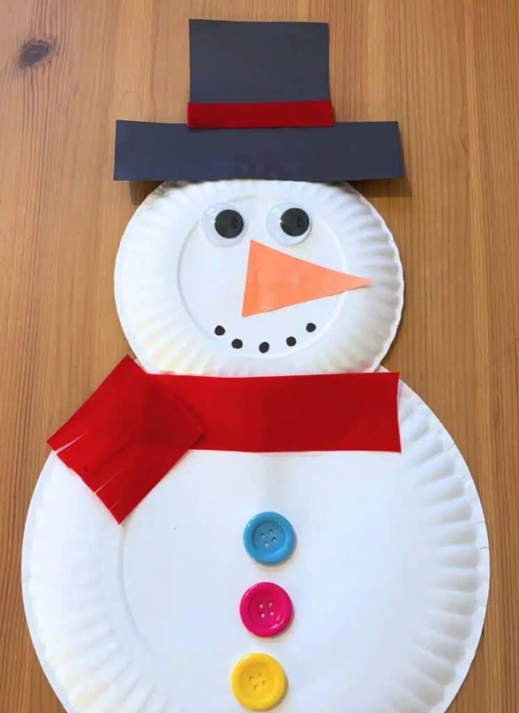 Easy Paper Plate Snowman Craft