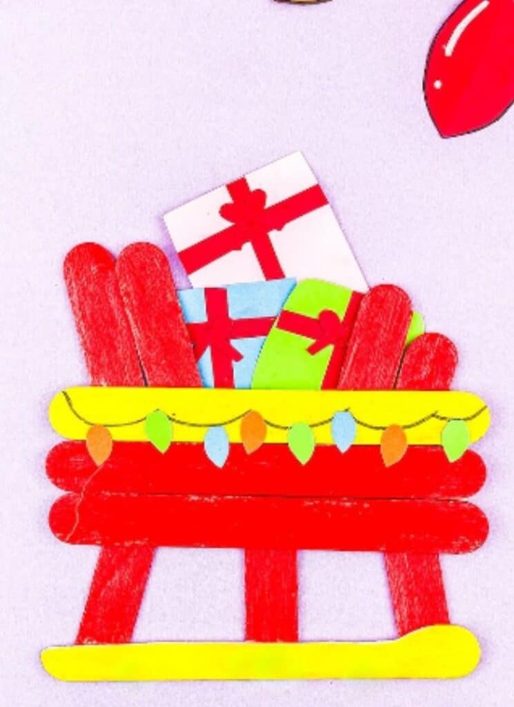 Santa Sleigh Popsicle Stick Craft