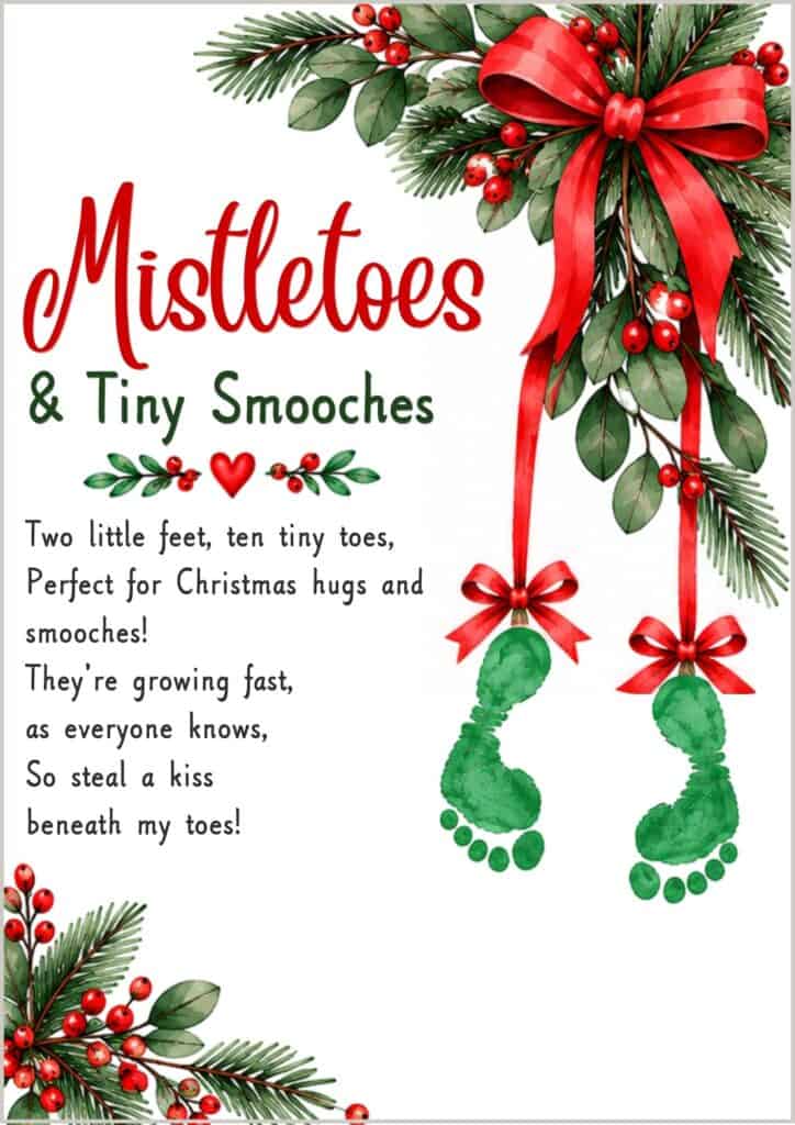 Mistletoes Footprint Printables