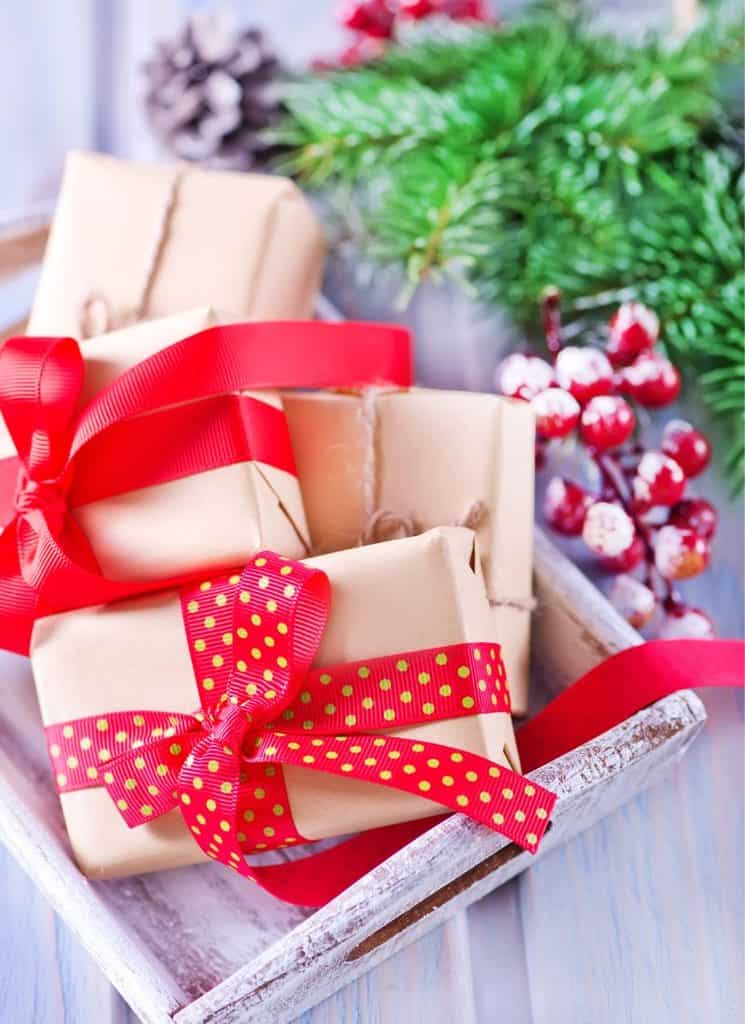 Christmas present sensory play